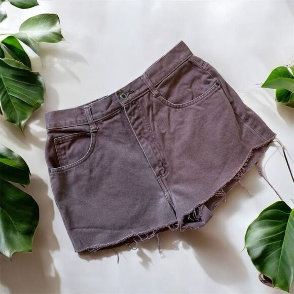 Vintage 1990s Gitano Brown Denim Shorts 26”-27” Cutoff Hot Pants - Picture 1 of 6
